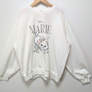 Majoretty×Disney マリーちゃん トレーナー オフホワイト L スウェット 長袖