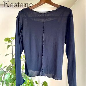 カスタネ Kastane インナー付きシアーメロウトップス 黒 フリー