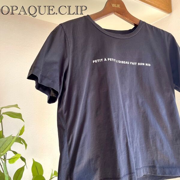 OPAQUE.CLIPオペークドットクリップ ロゴプリントTシャツ M ブラック 半袖 【接触冷感/UVケア/汗染み防止】