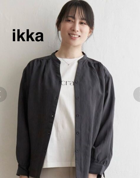 ikka バックリボンシアブラウス 黒 Mサイズ