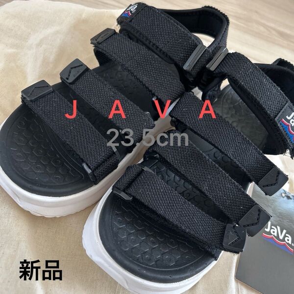 JAVA/厚底サンダル BLACK X WHITE 23.5cm 新品(タグ付き)