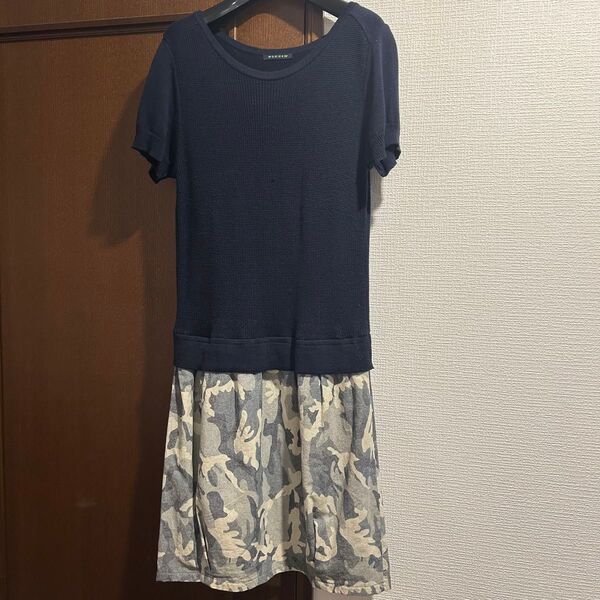 PICCIN ネイビー 半袖ワンピース 迷彩