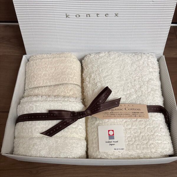kontex 今治タオル ピュアオーガニック フェイスタオル ゲストタオル 3枚