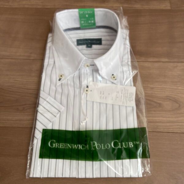 GREENWICH POLO CLUB 半袖 ワイシャツ Mサイズ ストライプ ①