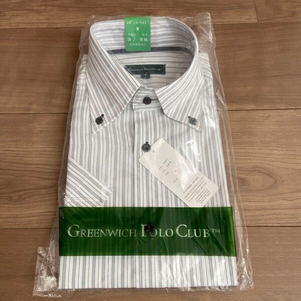 GREENWICH POLO CLUB 半袖 ワイシャツ Mサイズ ストライプ ②