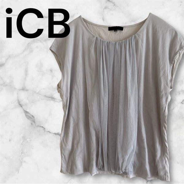 レディース iCB S カットソー グレー カジュアル フレンチスリーブ