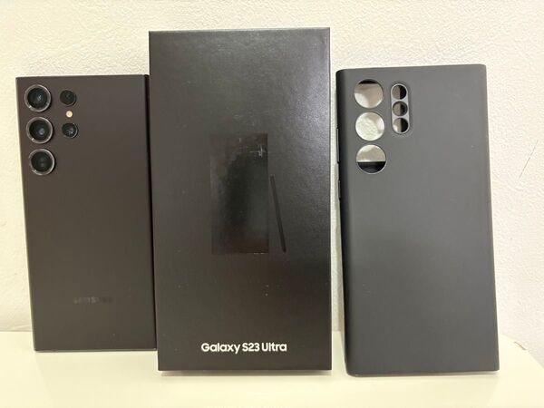 極美品付属品完備 GALAXY S23 ULTRA 香港版グローバル SM-S9180 ブラック 256GB 純正フリップケース付