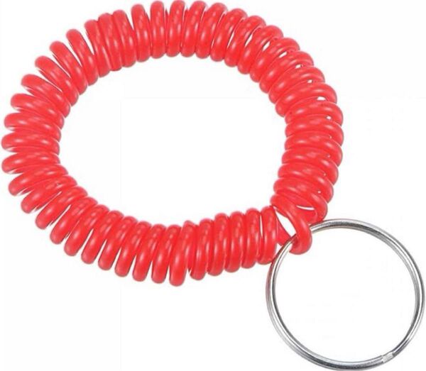 キーホルダー プラスチック 手首コイル キーホルダー リストバンド 伸縮性
