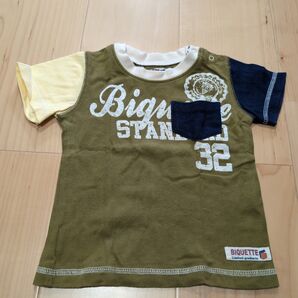 キムラタン ベビー Tシャツ 80サイズ 半袖Tシャツ コットン100% カーキ色