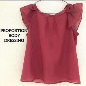 PROPORTION BODY DRESSING ローズ リボンフリルトップス