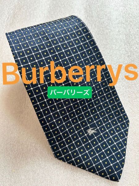 Burberrys バーバリーズ ブランド ネクタイ ホースマーク チェック柄 ドット 格子柄 シルク PO メンズ ネイビー