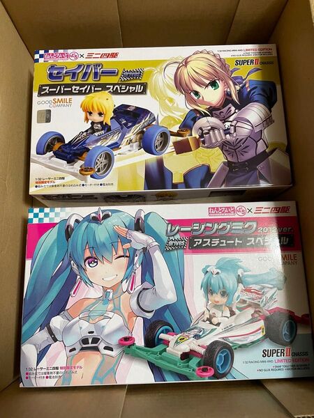 ミニ四駆 ねんどろいど 初音ミク 御坂美琴 セイバー 3台セット コンプリート