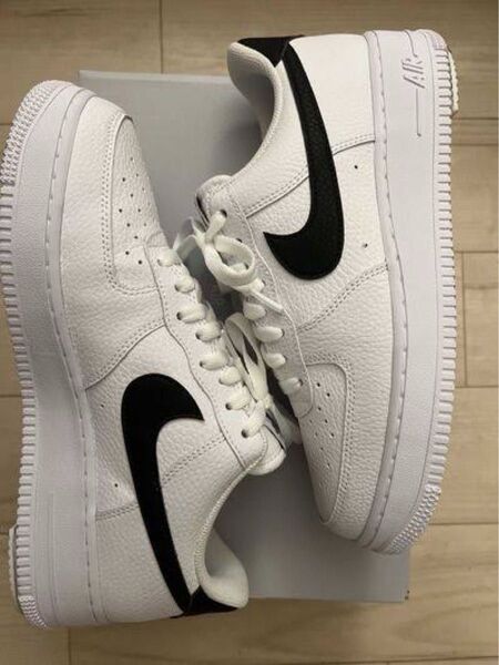 Nike Air Force 1 Low '07 "White Black Pebbled Leather" 25cm