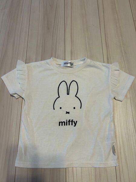 ミッフィーTシャツ半袖カットソー白ホワイト100女の子フリルmiffy