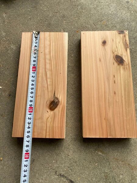 【送料無料】木材 製材板 無垢材 杉板 横120x厚さ30x長さ260mm 2本 DIY ①