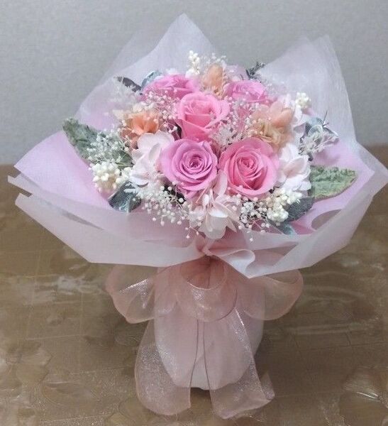 プリザーブドフラワーアレンジ ブライダル ブーケ 花束 結婚式 お供え花 誕生日花 お祝い花 薔薇
