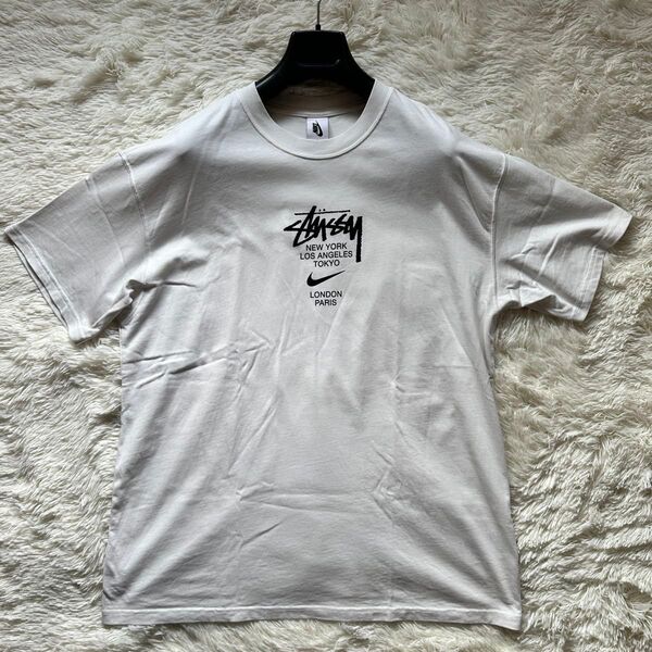 【未使用級】NIKE×STUSSY ナイキ ステューシー コラボtシャツ ホワイト Lサイズ
