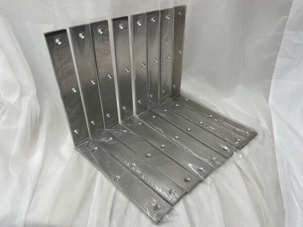 ステンレス製 L字金具 隅金 アングルブラケット 200x200x30mm 8個セット