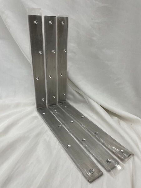 ステンレス製 L字金具 隅金 アングルブラケット 250x250x30mm 3個セット