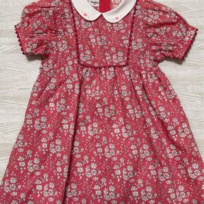 極美品★ファミリア 半袖リバティワンピース 100サイズ+テリアヘアーゴム 2点セット