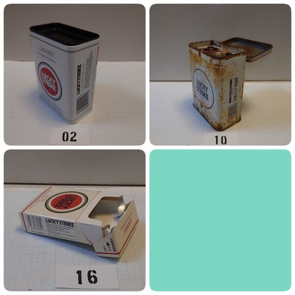 002ラッキーストライク LUCKY STRIKE 非売品 販促品 金属製スチール灰皿缶 規制前空箱