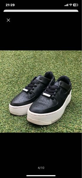 値下げNIKE AIR FORCE 1 SAGE LOW 22.5cm ブラック