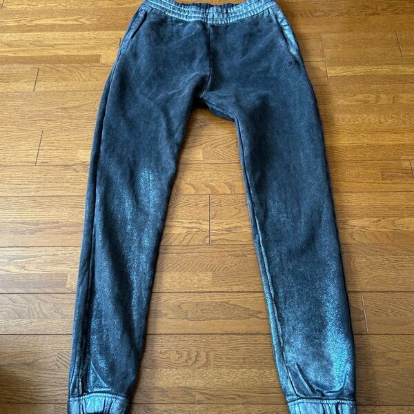 49500円【DIESEL】ディーゼル◆レディースXSウエストゴム平置き37【グレー系×ブルー系ラメ スウェットジョガーパンツ】