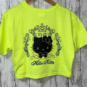 新品未使用 キティ 半袖Tシャツ Tシャツ プリント 半袖 蛍光色