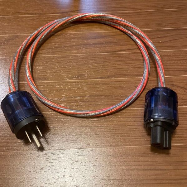 オヤイデ電気 P-037×C-037+DIVAS CABLE 電源ケーブル 1m ロジウムメッキ