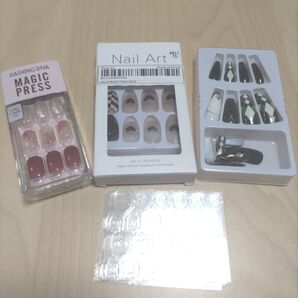 ネイルチップ3セット&グミシール5枚DASHINGDIVA