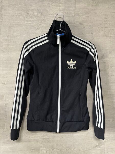 アディダス トラックジャケット レディースM ブラック ベッケンバウアー adidas ジャージ