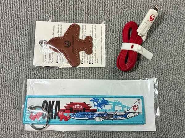 JAL フライトタグ OKA キーホルダー 充電ケーブル USB