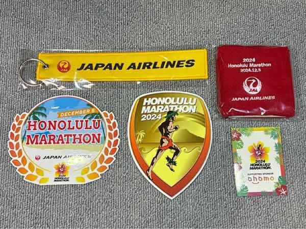 JAL フライトタグ ホノルルマラソン キーホルダ シール ステッカー