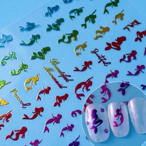 アリエル リトルマーメイド ネイルシール ディズニー キッズ ネイル シルエット ディズニープリンセス 可愛い ネイルチップ