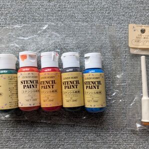 CLOVER ステンシル絵具5色セット&スポンジブラシ