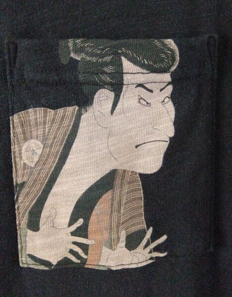 ユニクロ UT◆Tシャツ◆胸ポケット付き◆浮世絵◆Мサイズ