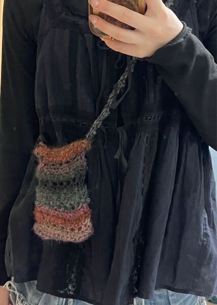 ハンドメイド ポシェット スマホショルダー サコッシュ グラデーション かばん