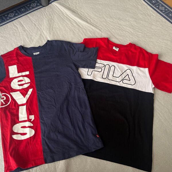 LEVI'S & FILA Tシャツ 2枚セット 160 半袖 男児