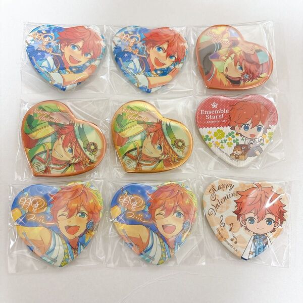 明星スバル あんスタ アニカフェ とるパカ 等 ハート 缶バッジ 9点セット