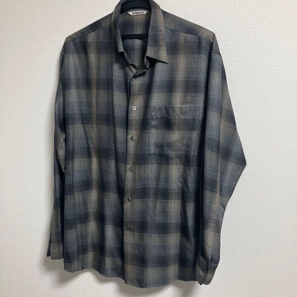 AURALEE 24AW SUPER LIGHT WOOL CHECK SHIRT 3