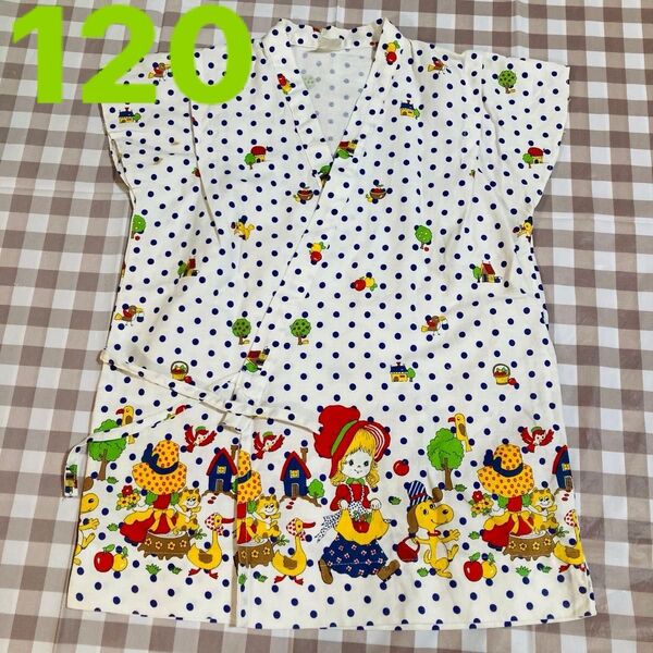 レトロ柄 女の子 甚平 120cm相当