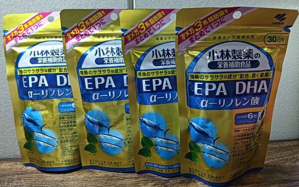【4袋セット】小林製薬 EPA DHA α-リノレン酸 30日分 180粒