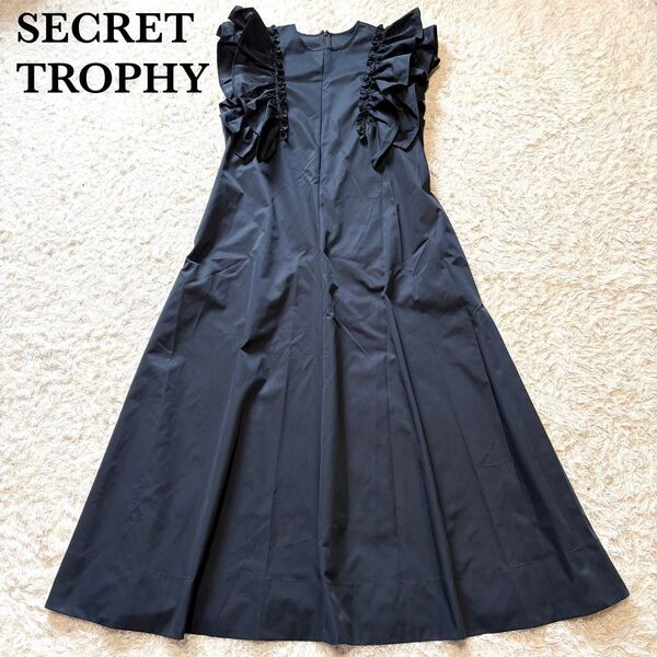 【極美品】SECRET TROPHY シークレットトロフィー フリルワンピース キャップスリーブ 完売品 幻シートロワンピース