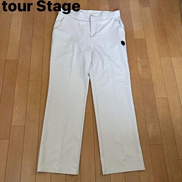 美品TourStage メンズ ゴルフパンツベージュW88センチ夏用薄て