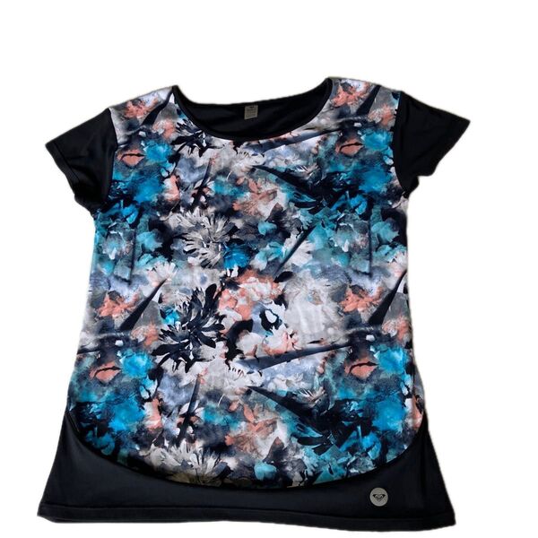 美品ROXYレディーステニスウェアーフィットネス半袖Tシャツフリーサイズ