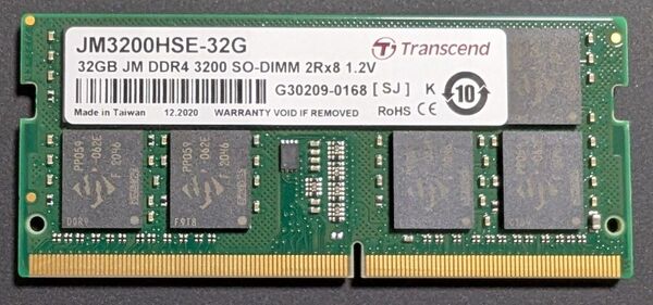 中古 Transcend DDR4 32GB DDR4-3200 JM3200HSE-32G ノート用メモリ SODIMM