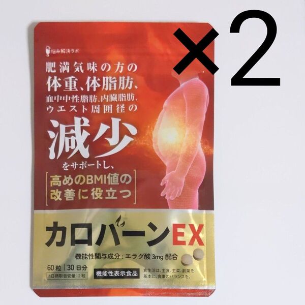 【2袋セット】カロバーンEX 【体重・体脂肪・ウエスト周囲径・BMI値をサポート】サプリメント