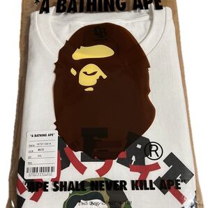 BAPE X LBWK KATAKANA COLLEGE TEE White