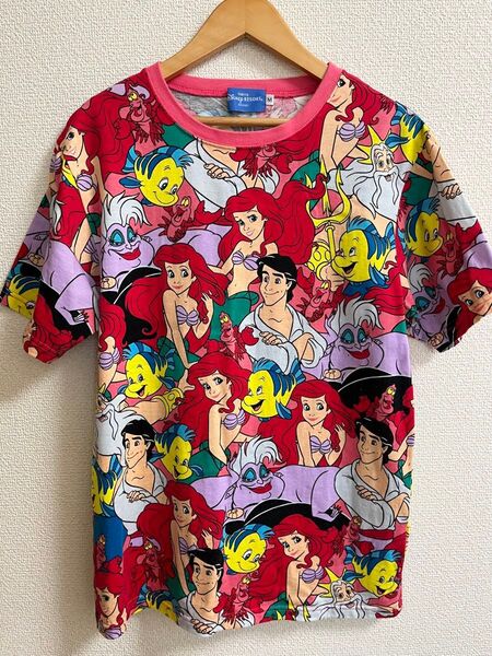 Disney ディズニー Tシャツ 総柄 半袖 東京ディズニーリゾート tシャツ M アリエル フランダー