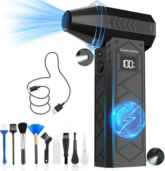 エアダスター 電動 ブロワー 洗車 20,000mAh 黒 小型